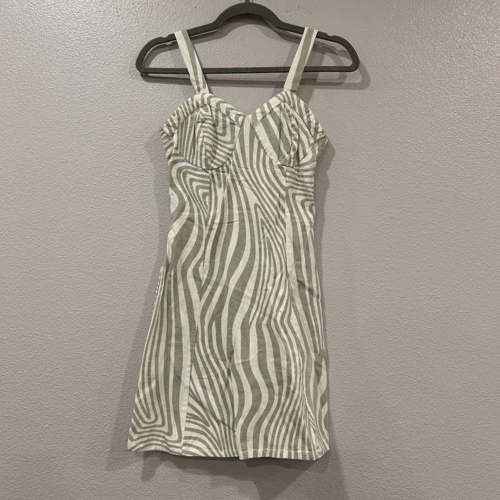 Sincerly Jules White and Light Gray Mini Dress